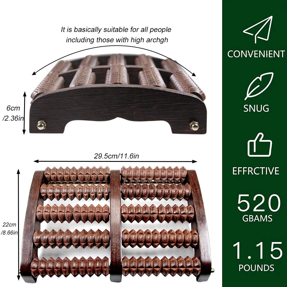 Wooden Foot Massager Roller for Plantar Fasciitis Pain - Essentials Gadget Love