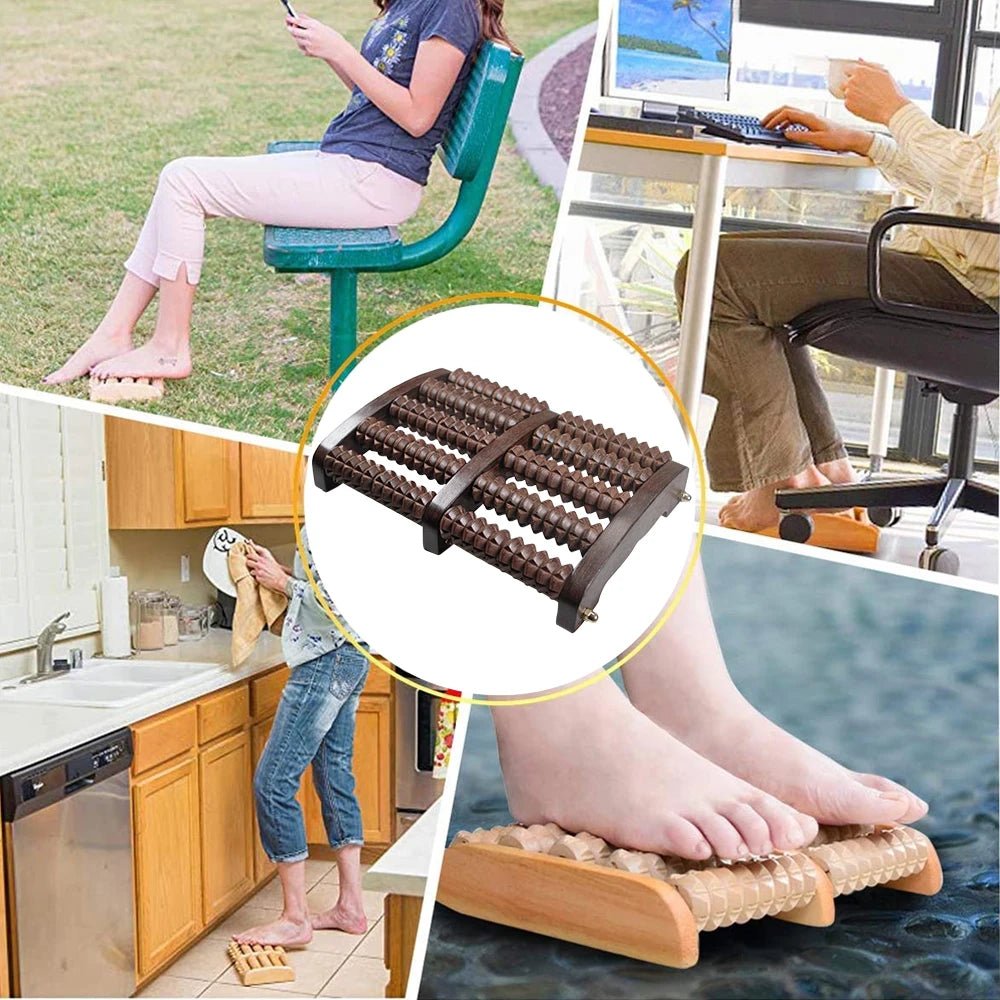 Wooden Foot Massager Roller for Plantar Fasciitis Pain - Essentials Gadget Love