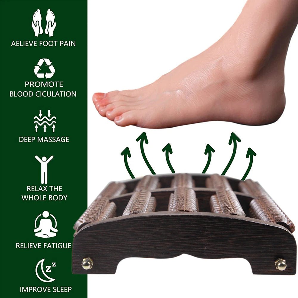 Wooden Foot Massager Roller for Plantar Fasciitis Pain - Essentials Gadget Love
